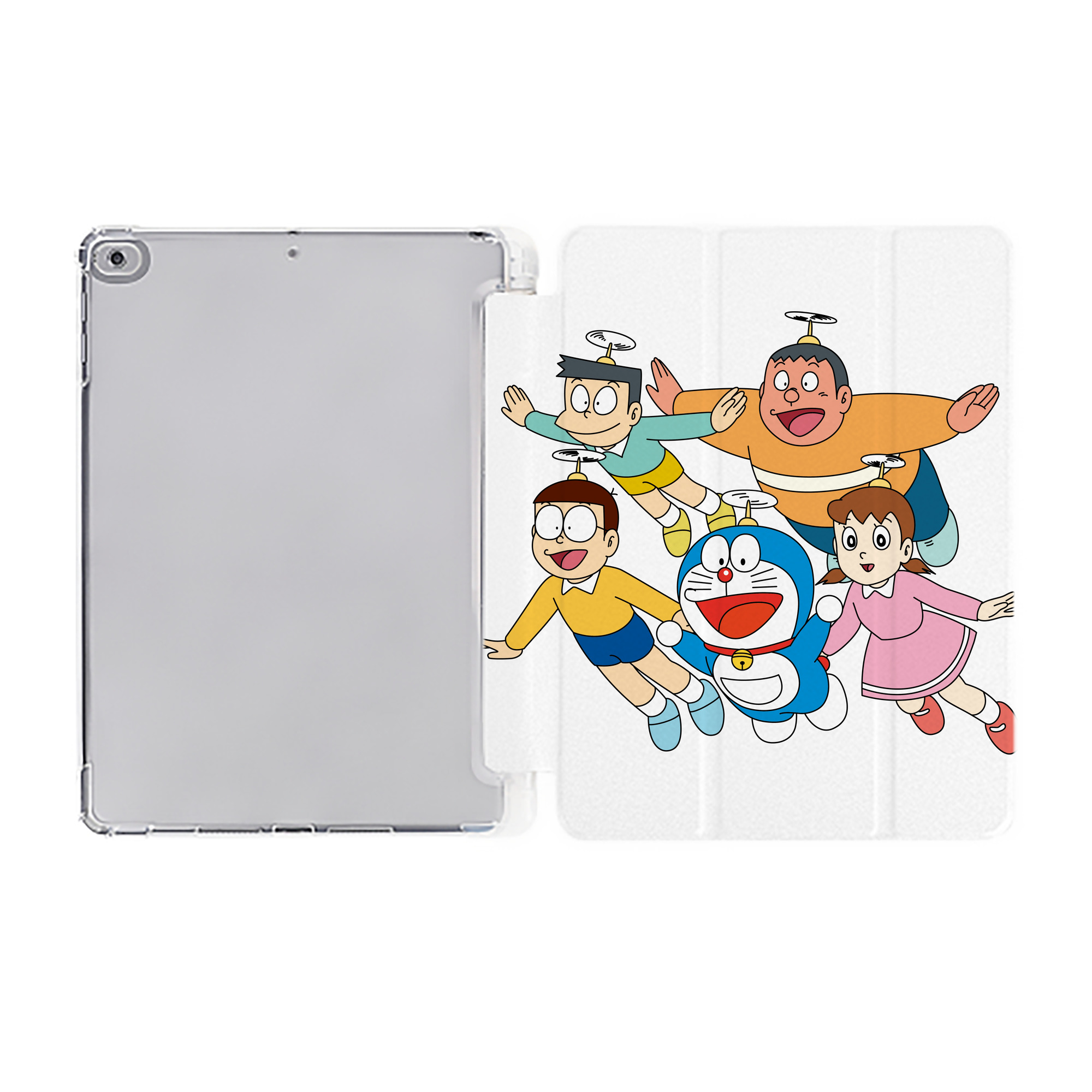 （画像用） ドラえもん 骨川 スネ夫 Doraemon Honekawa Suneo IPad ケース ペン収納付き 三つ折りスタンド PUレザー×シリコン 対応機種9.5/10.5/10.9インチ